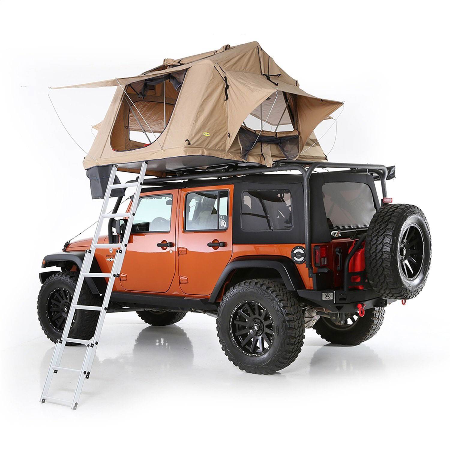 Smittybilt Overlander Roof Top Camping Folded Tent, Coyote Tan (Open Box)