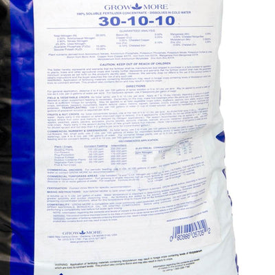 Grow More Cold Water 30-10-10 Soluble Concentrated Plant Fertilizer, 25 Pounds - VMInnovations