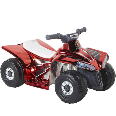 Dynacraft Kids Custom Surge 6V Chrome Riding Toy Quad 4 Wheeler, Red (Open Box)