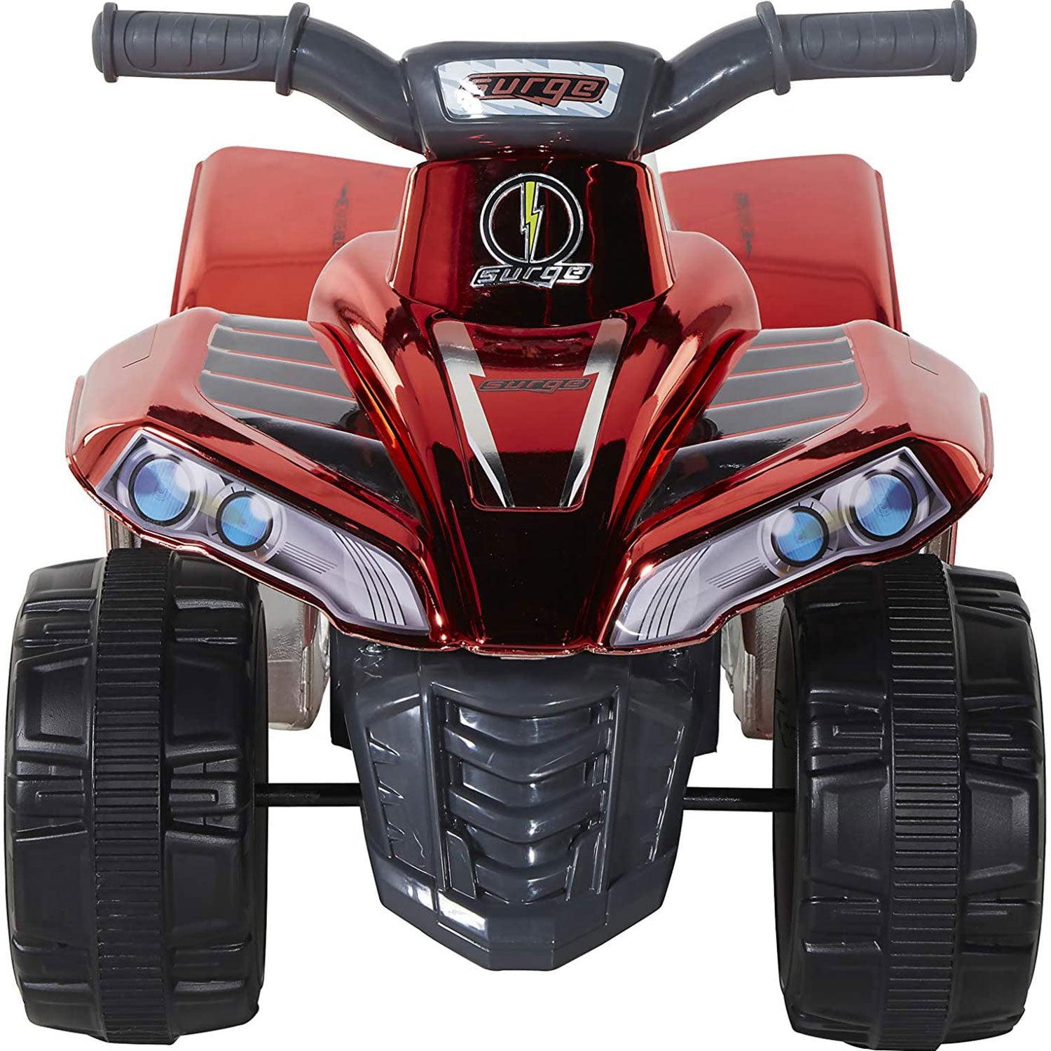 Dynacraft Kids Custom Surge 6V Chrome Riding Toy Quad 4 Wheeler, Red (Open Box)