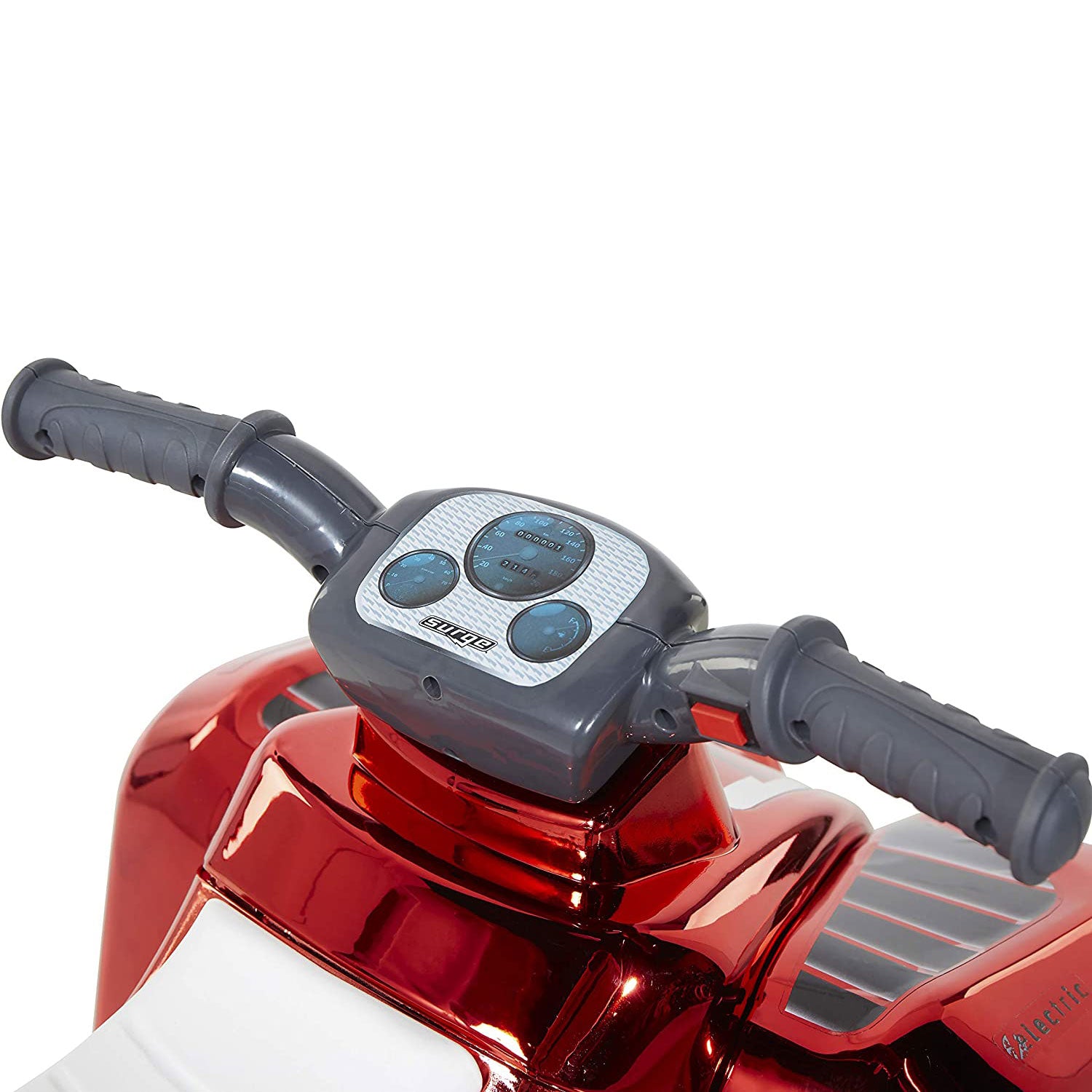 Dynacraft Kids Custom Surge 6V Chrome Riding Toy Quad 4 Wheeler, Red (Open Box)
