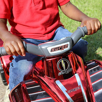 Dynacraft Kids Custom Surge 6V Chrome Riding Toy Quad 4 Wheeler, Red (Open Box)