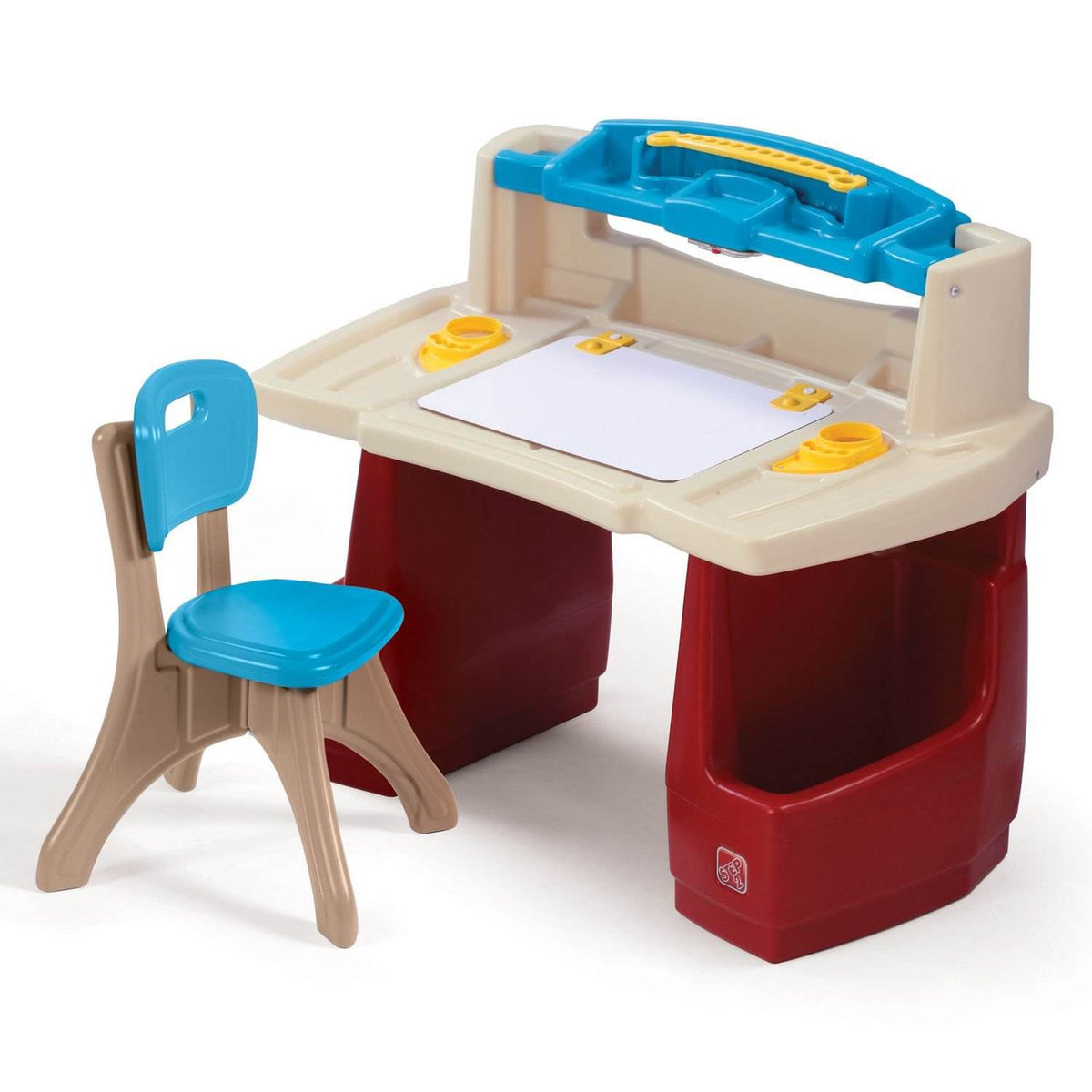 Step2 Kids Activity Play Deluxe Art Studio Master Deck Table Set with Chair