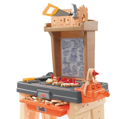 Step2 Pretend Play Toy Wood Working Tools Real Projects Workbench (Open Box)