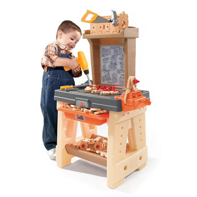 Step2 Kids Play Toy Wood Working Tools Real Projects Workshop Workbench (Used)
