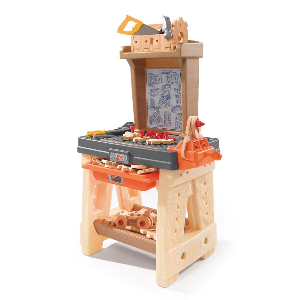 Step2 Pretend Play Toy Wood Working Tools Real Projects Workbench (Open Box)