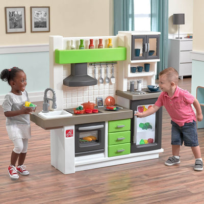 Step2 Euro Edge Kids Pretend Play Kitchen Playset with Toy Utensils (Used)