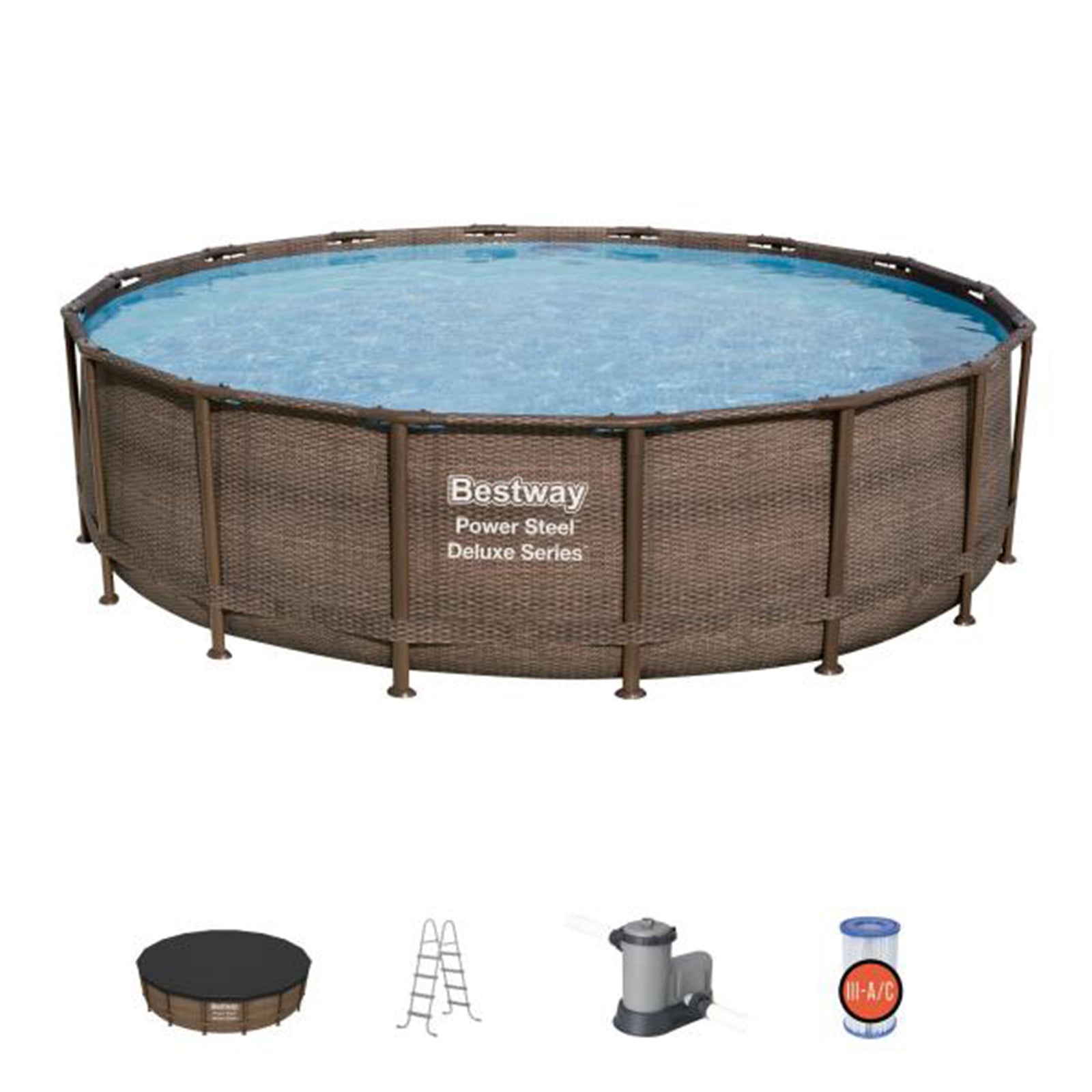 Bestway 15125 16ft x 48in Power Steel Round Frame Pool Set & Pump (For Parts) - VMInnovations