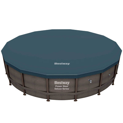 Bestway 15125 16ft x 48in Power Steel Round Frame Above Ground Pool Set & Pump - VMInnovations