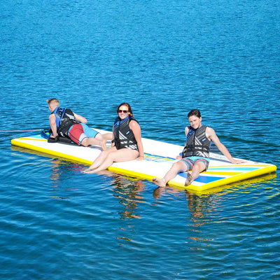RAVE Sports Whoosh 15 Foot Inflatable Floating Water Mat Platform with Air Pump