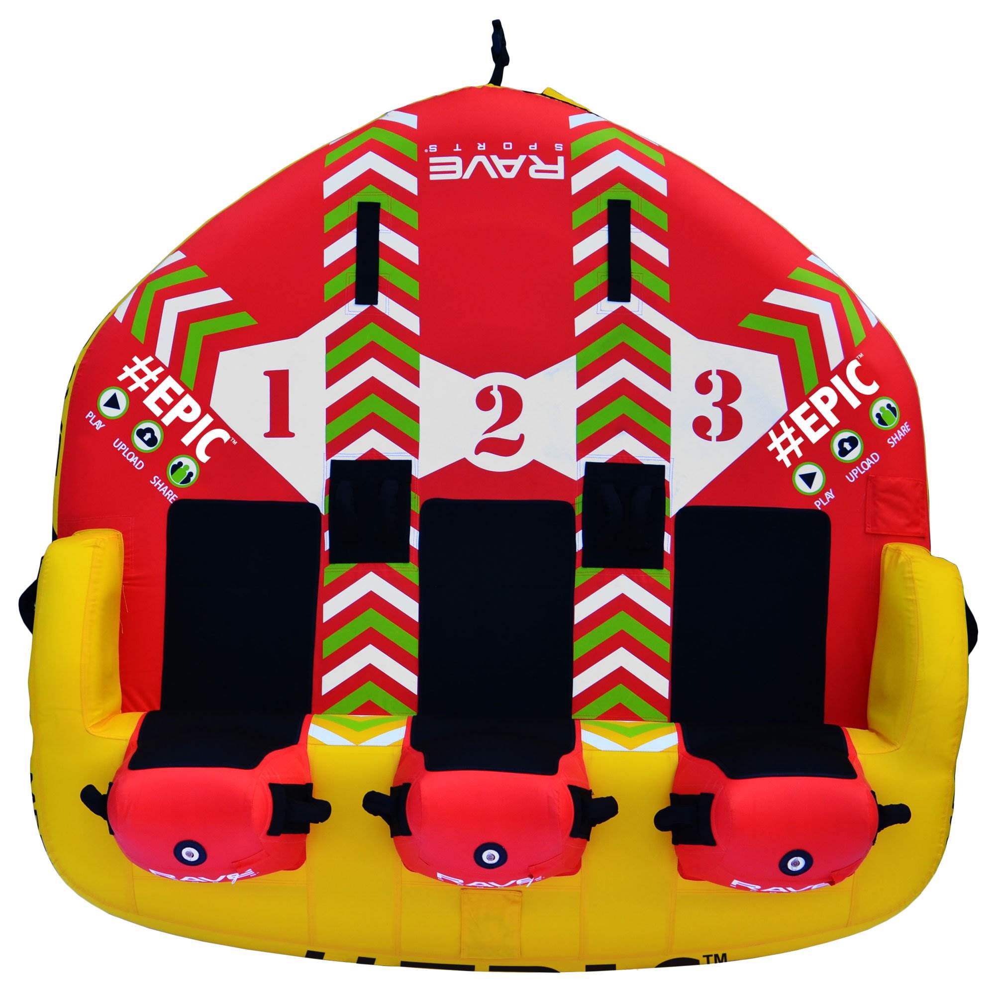 RAVE Sports Mass Frantic 4 Rider Boat Innertube + Epic 3 Rider Inflatable Tube