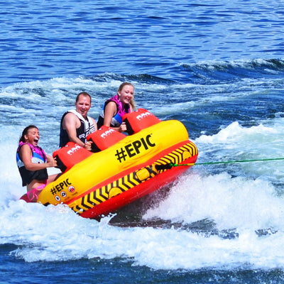 RAVE Sports Mass Frantic 4 Rider Boat Innertube + Epic 3 Rider Inflatable Tube