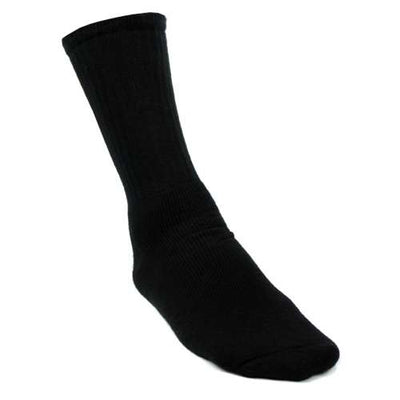 7 Pairs Starter SM861B7 Men's Crew Socks Shoe Solid Black -Size 6-12 - Open Bag
