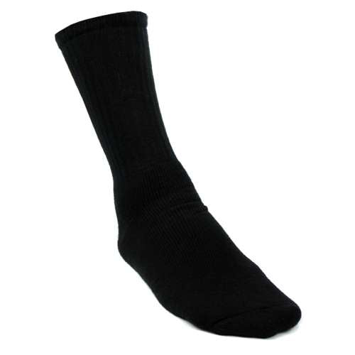 7 Pairs Starter SM861B7 Men's Crew Socks Shoe Solid Black -Size 6-12 - Open Bag