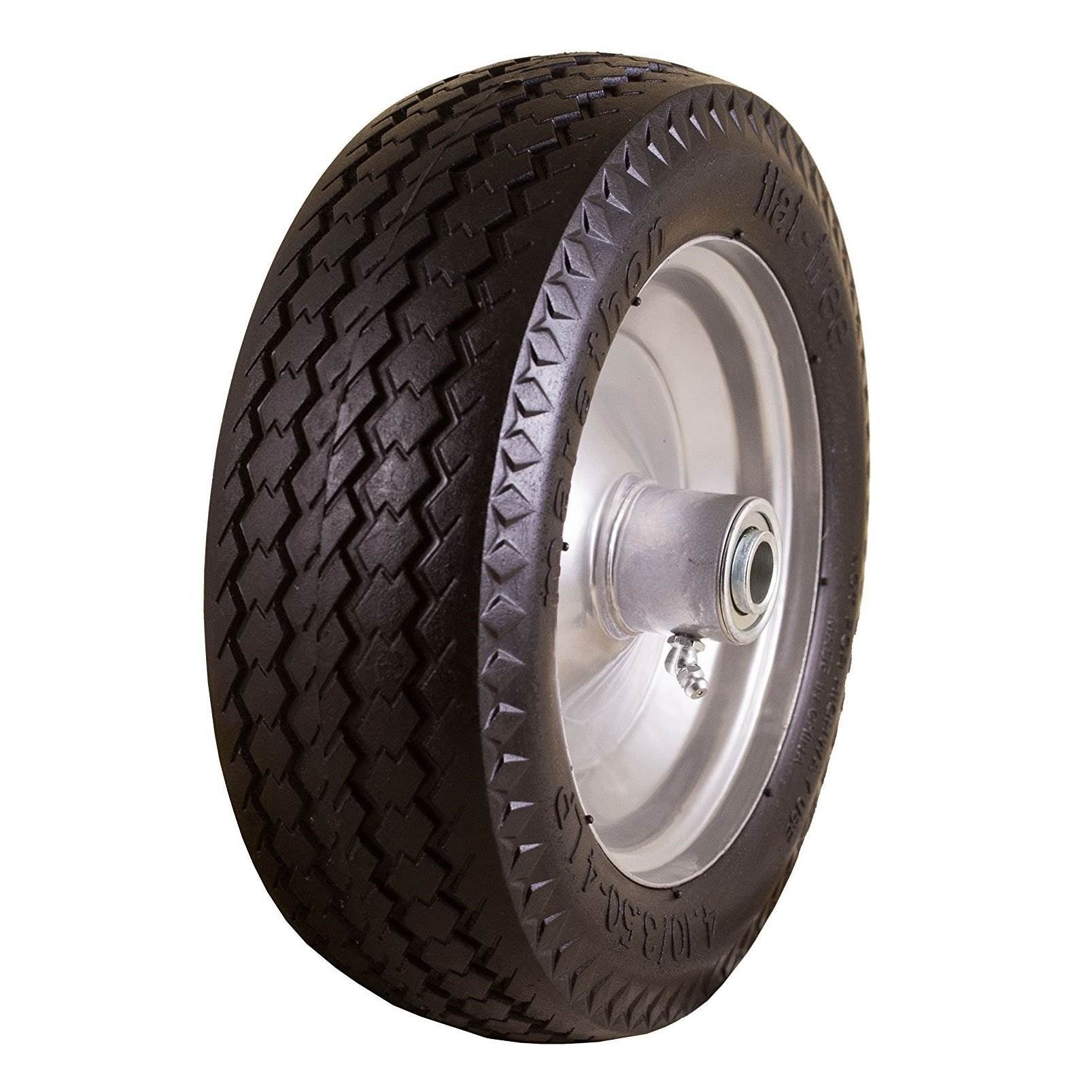 Marathon Tire 4.10/3.50-4, 4" Center Hub Flat Free Sawtooth Replacement (Used)