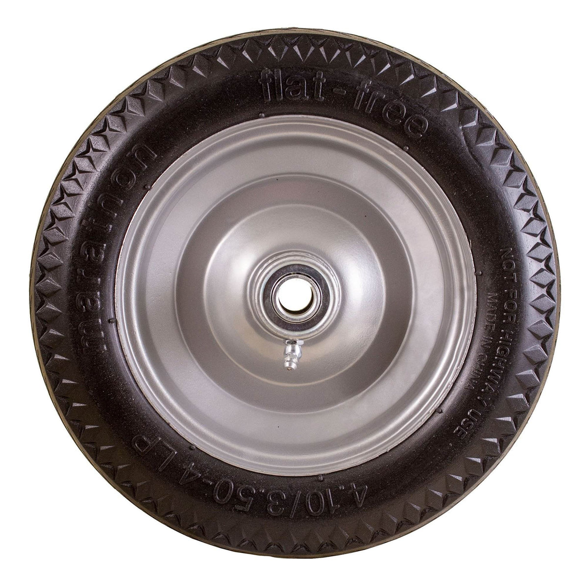 Marathon Tire 4.10/3.50-4, 4" Center Hub Flat Free Sawtooth Replacement (Used)