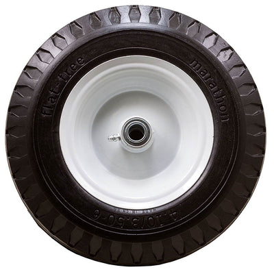 Marathon 4.10/3.50-6, 3" Centered Hub Flat Free Sawtooth Tire (Open Box)