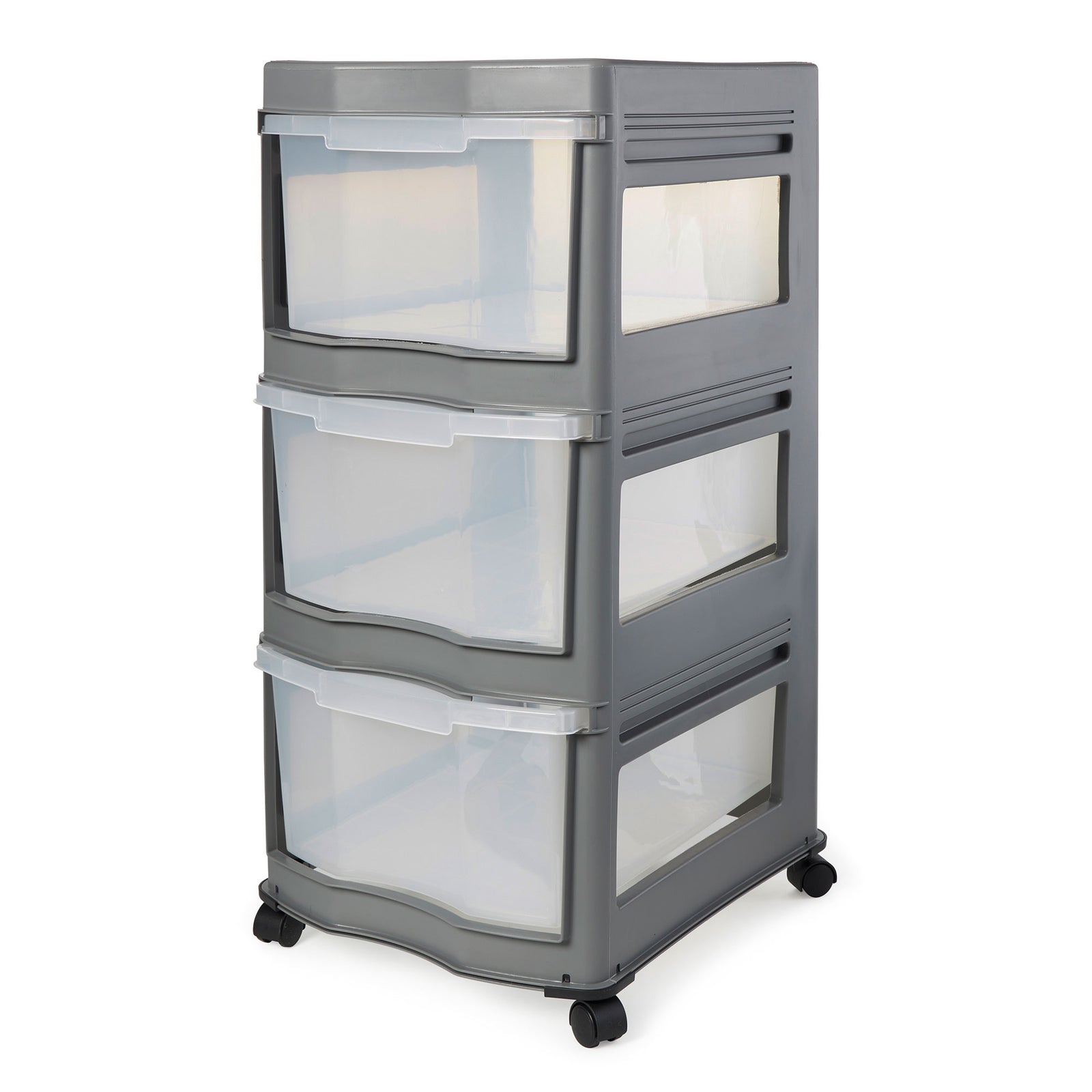 Life Story Classic Gray 3 Shelf Storage Container Organizer Plastic Drawers - VMInnovations