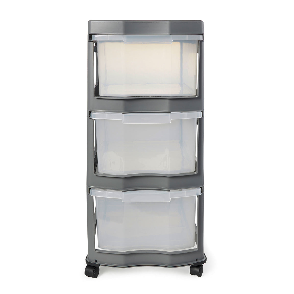 Life Story Classic 3 Shelf Standing Plastic Organizer and Drawers, Gray (Used)