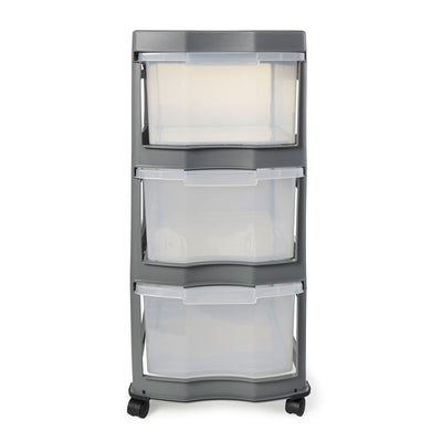 Life Story Classic 3 Shelf Standing Plastic Organizer and Drawers, Gray (Used)