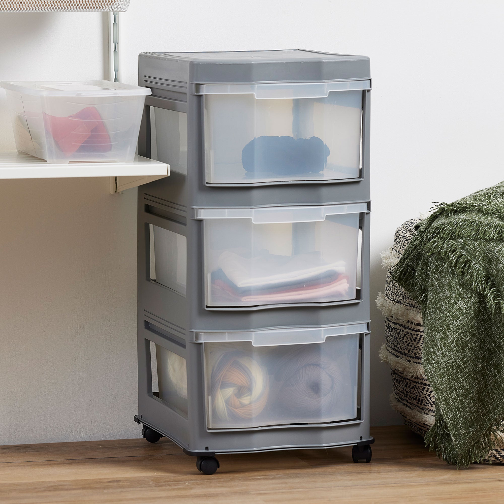 Life Story Classic 3 Shelf Storage Organizer Plastic Drawers, Gray (Open Box) - VMInnovations