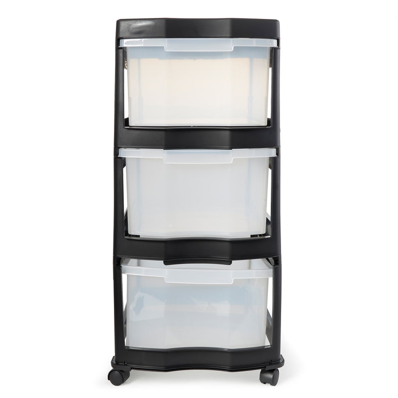 Life Story Classic 3 Shelf Plastic Storage Organizer and Drawers, Black (Used)