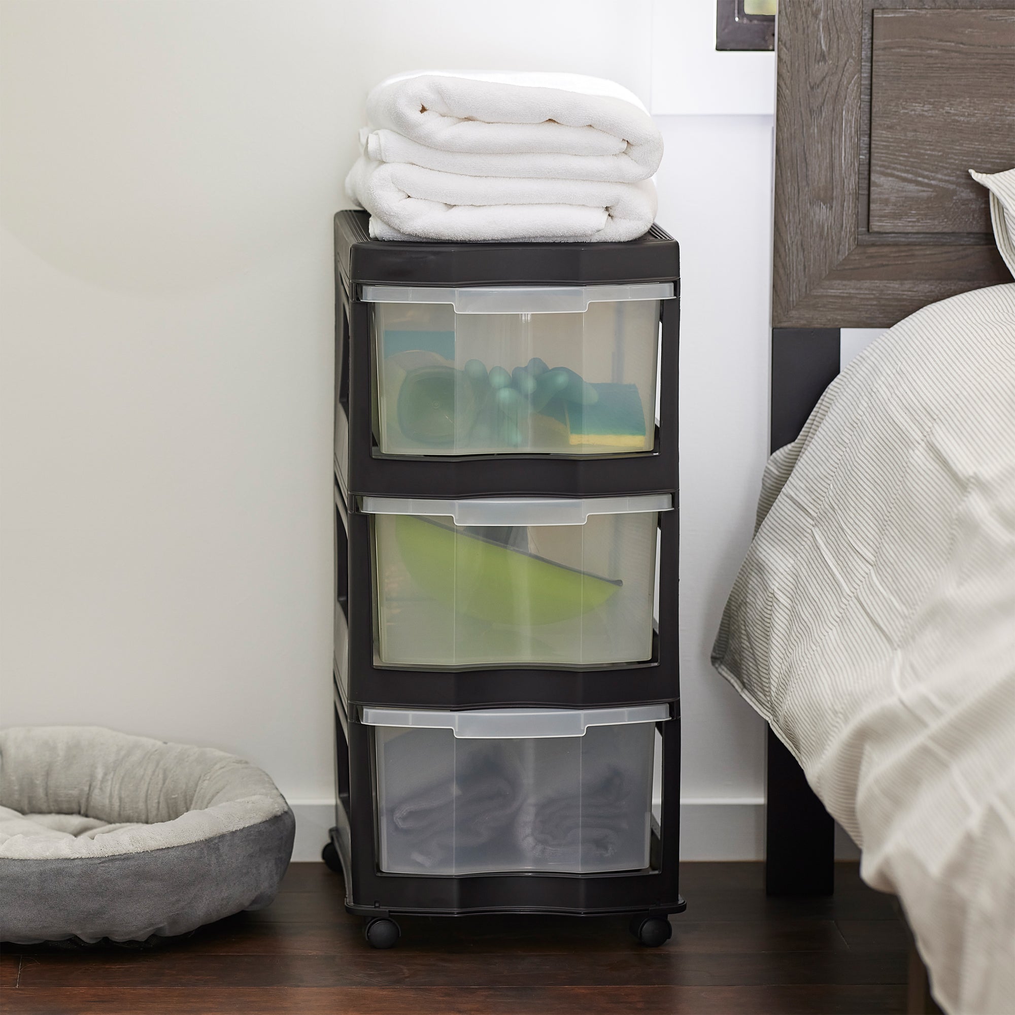 Life Story Classic 3 Shelf Plastic Storage Organizer and Drawers, Black (Used) - VMInnovations