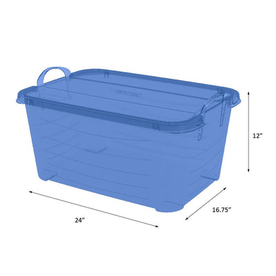 Life Story Blue Stackable Closet Organization & Storage Tote, 55 Qt (Open Box)