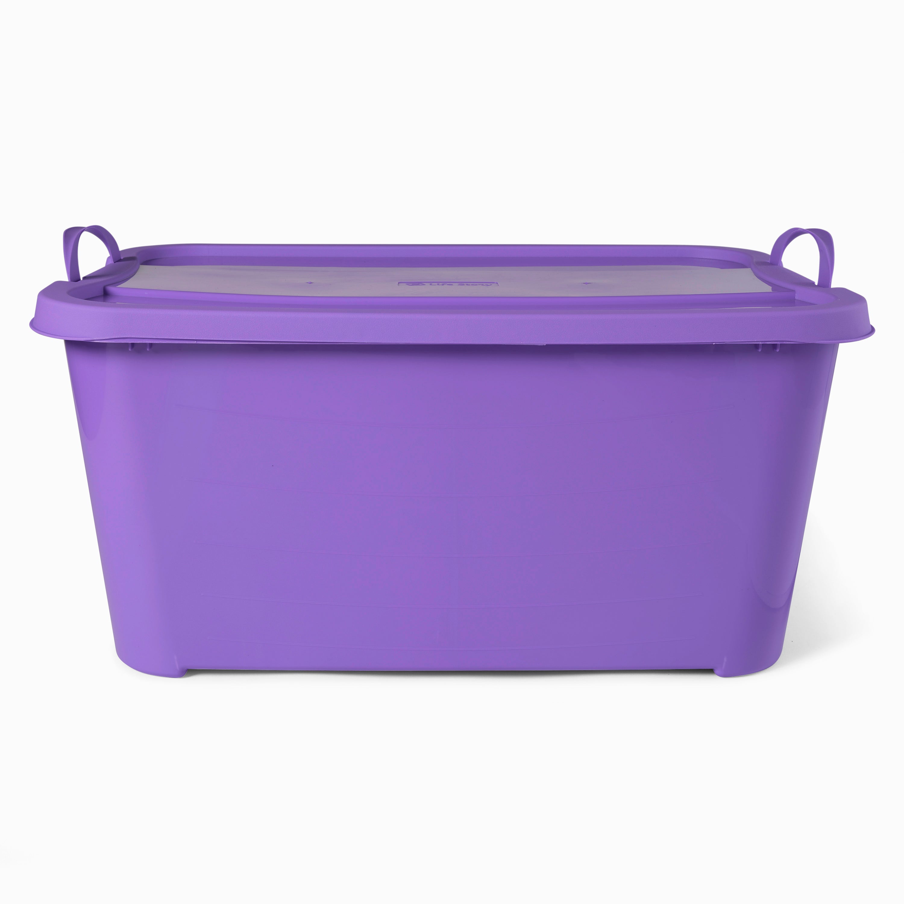 Life Story 55 Quart Stackable Storage Bin, Light Duty Container, Purple, 6 Pack