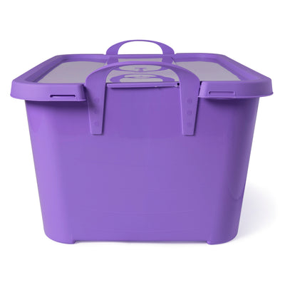 Life Story 55 Quart Stackable Storage Bin, Light Duty Container, Purple, 6 Pack
