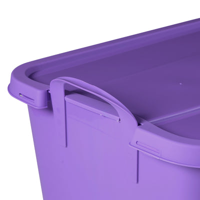 Life Story 55 Quart Stackable Storage Bin, Light Duty Container, Purple, 6 Pack