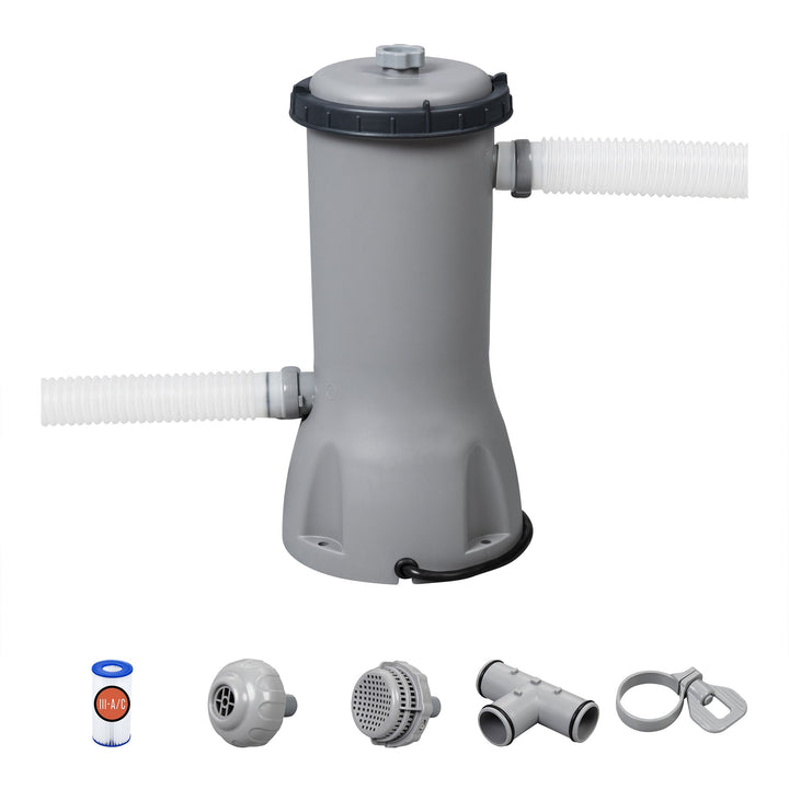 Bestway 1000 GPH Above Ground Swimming Pool Cartridge Filter Pump 120V w/ GFCI - VMInnovations