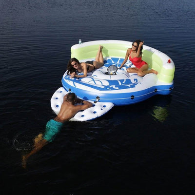 Bestway CoolerZ Kick Back Lounge 3 Person Inflatable Floating Island Raft 43120