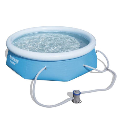 Bestway Fast Set 8ft x 26in Inflatable Above Ground Swimming Pool w/ Filter Pump