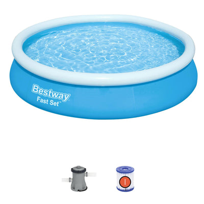 Bestway 12'x30" Fast Set Inflatable Above Ground Pool w/ Filter Pump (Used)