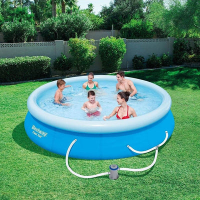 Bestway 57275E Fast Set Up 12ft x 30in Inflatable Above Ground Swimming Pool Set - VMInnovations