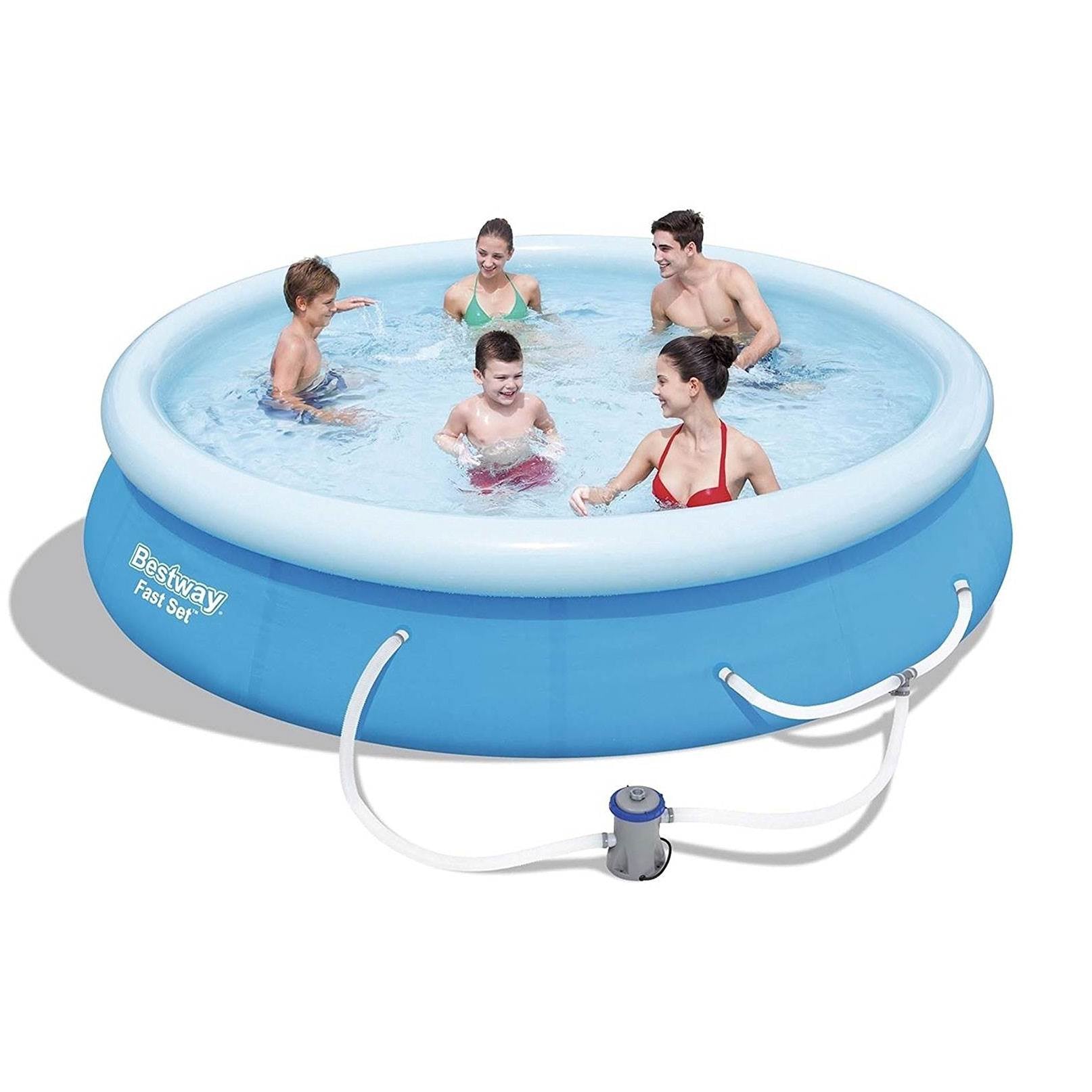 Bestway 57275E Fast Set Up 12ft x 30in Inflatable Above Ground Swimming Pool Set - VMInnovations
