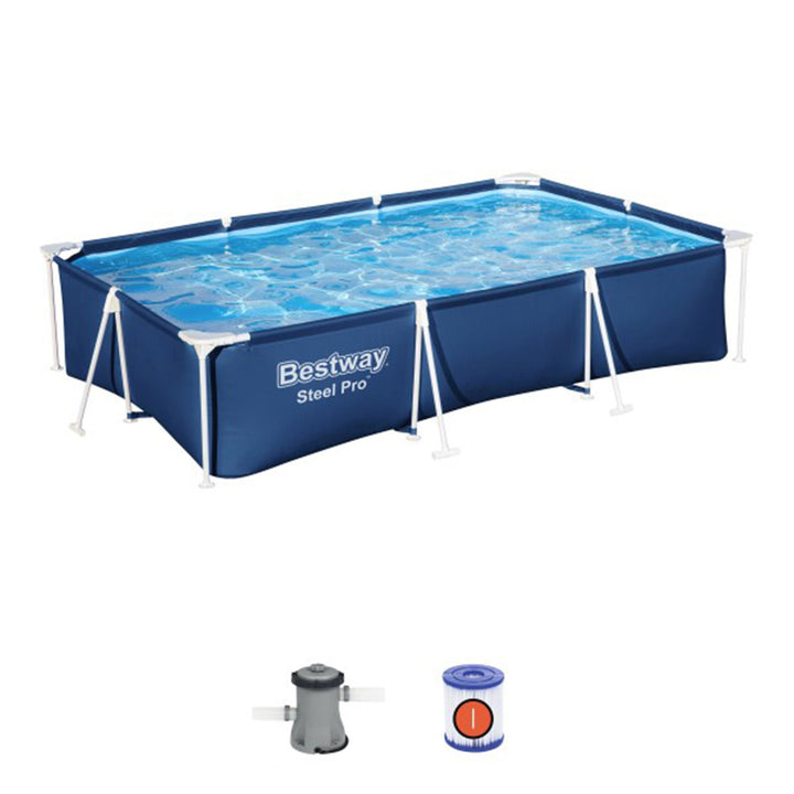 Bestway Steel Pro 118x79x26" Frame Above Ground Pool Set with Filter Pump (Used)