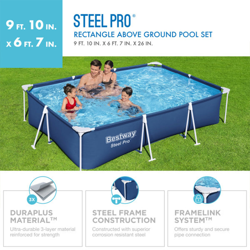 Bestway Steel Pro 118 x 79 x 26" Frame Above Ground Pool Set  (Open Box)