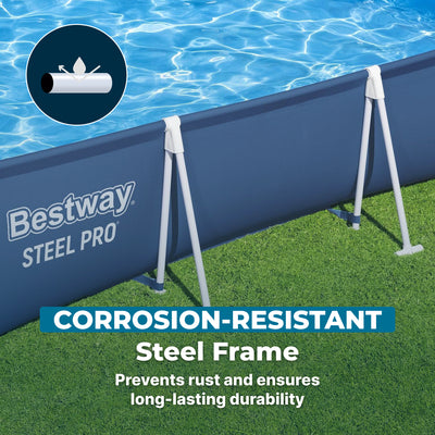 Bestway Steel Pro 9.8'x6.6'x26" Rectangular Above Ground Swimming Pool(Open Box)