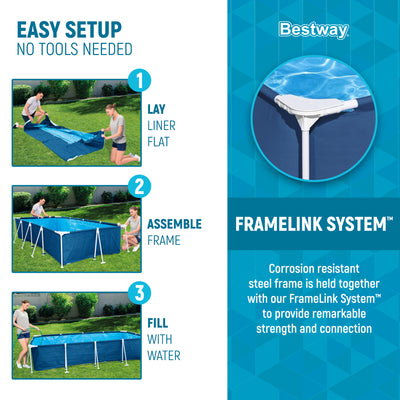 Bestway Steel Pro 8.5' x 5.6' x 2' Rectangular Ground Pool(Pool Only)(For Parts) - VMInnovations