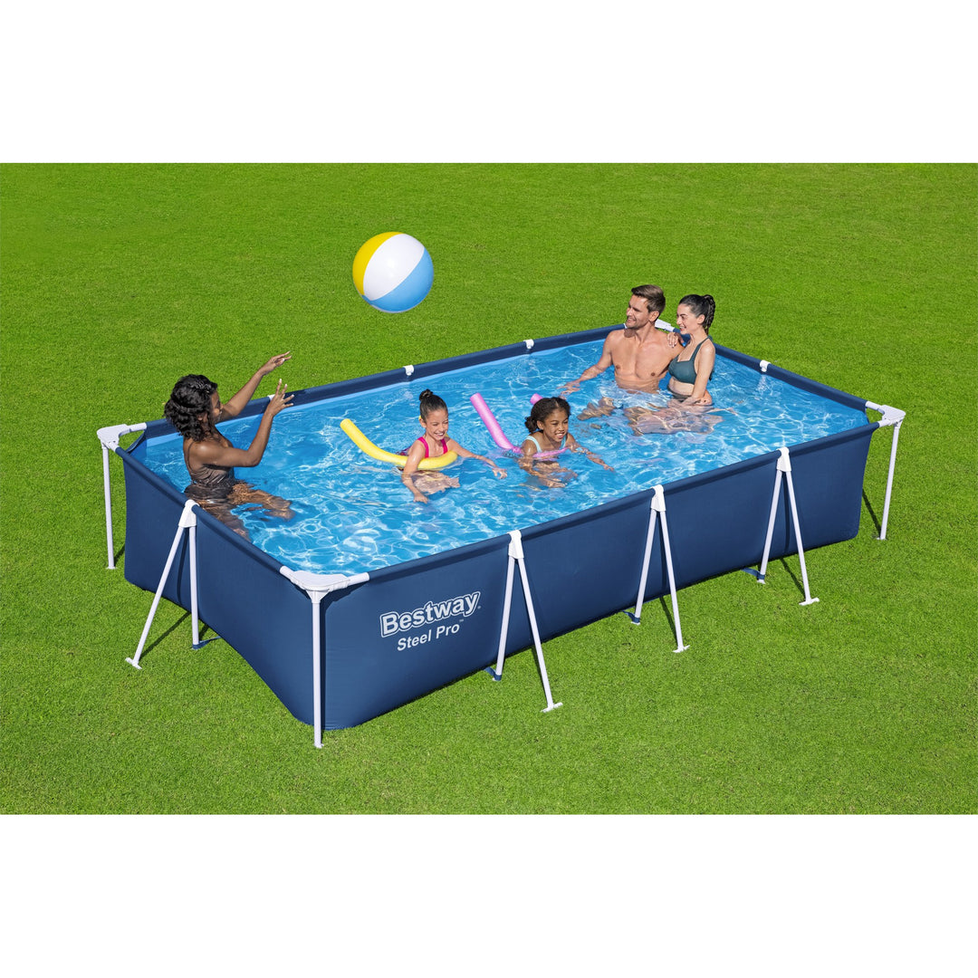 Bestway Steel Pro 13' x 7' x 32" Rectangular Above Ground Outdoor Swimming Pool