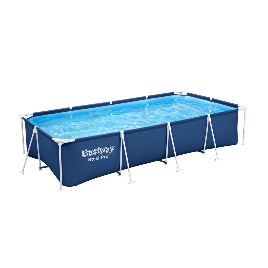 Bestway Steel Pro 13' x 7' x 32" Rectangular Above Ground Outdoor Swimming Pool