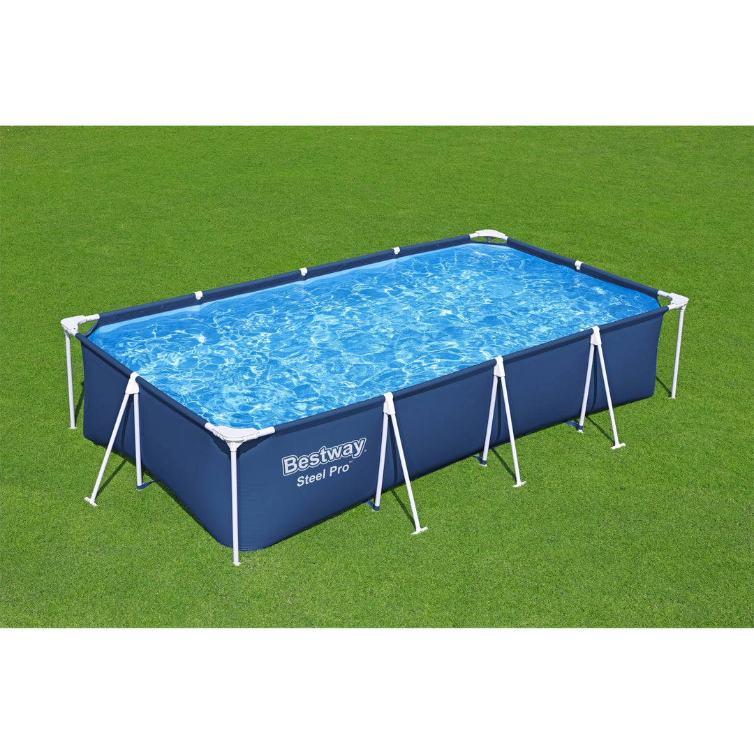 Bestway Steel Pro 13' x 7' x 32" Rectangular Above Ground Outdoor Swimming Pool