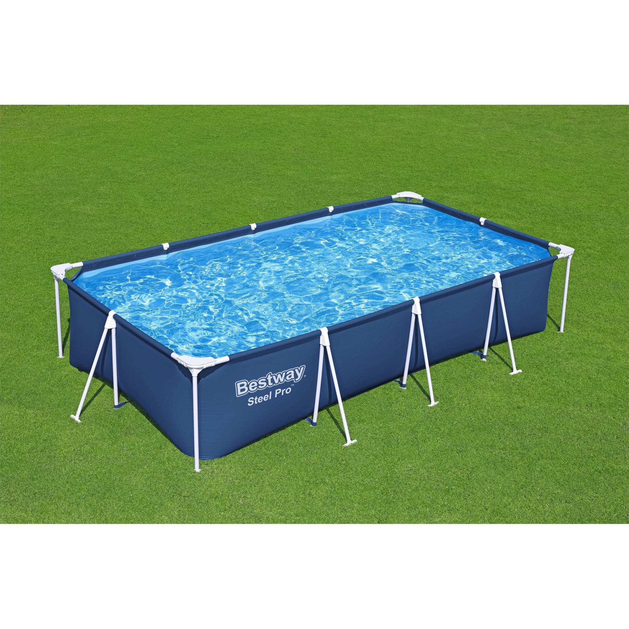 Bestway Steel Pro 13'x7'x32" Rectangular Frame Above Ground Swimming Pool (Used) - VMInnovations