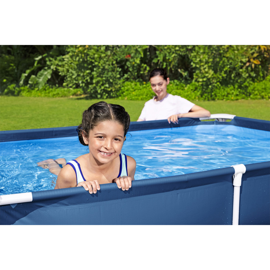 Bestway 7.25ft x 5ft x 17in Steel Pro Rectangular Above Ground Pool (For Parts)