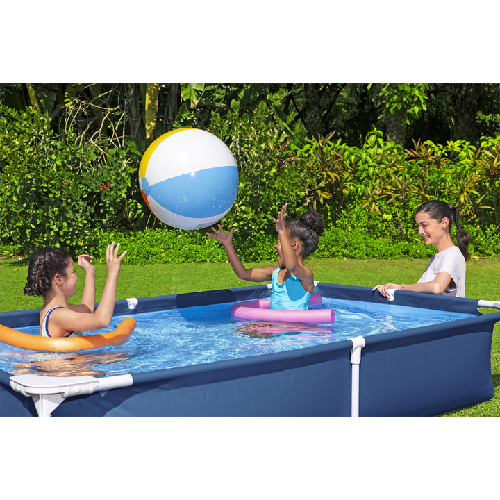 Bestway 7.25ft x 5ft x 17in Steel Pro Rectangular Above Ground Pool (For Parts)