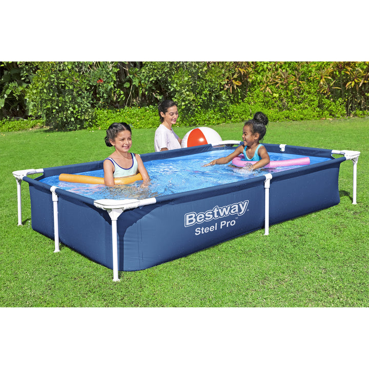 Bestway 7.25ft x 5ft x 17in Steel Pro Rectangular Above Ground Pool (For Parts)