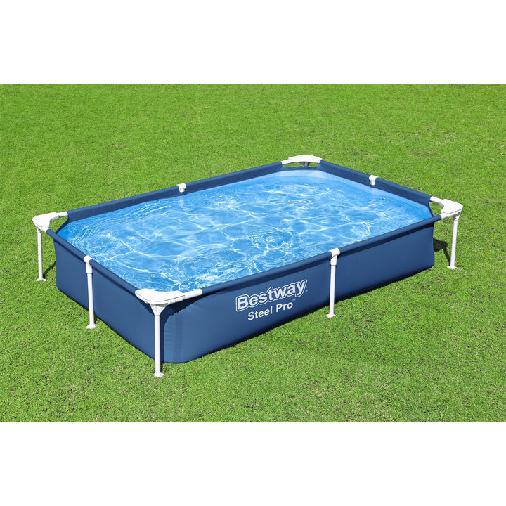 Bestway 7.25ft x 5ft x 17in Steel Pro Rectangular Above Ground Pool (For Parts)