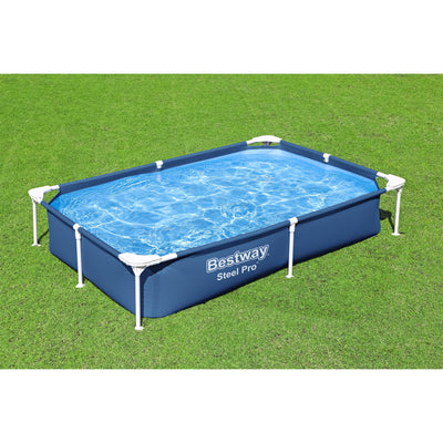 Bestway Steel Pro 87x59x17" Rectangular Frame Above Ground Swimming Pool (Used)